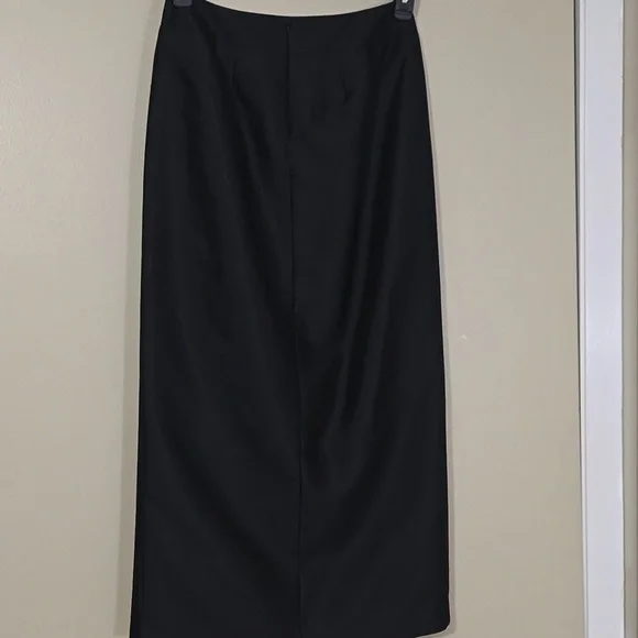 Talbots Black Silk Maxi Skirt With Slit Size 6 NWT - Picture 4 of 6